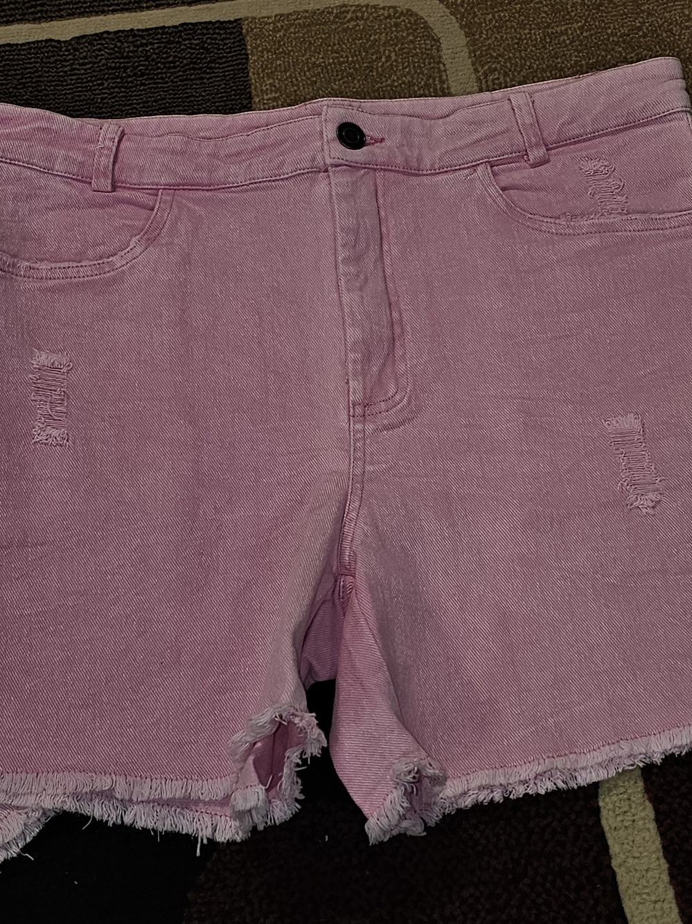 NWT La Miel High-Rise Pink Distressed Denim Shorts for Women